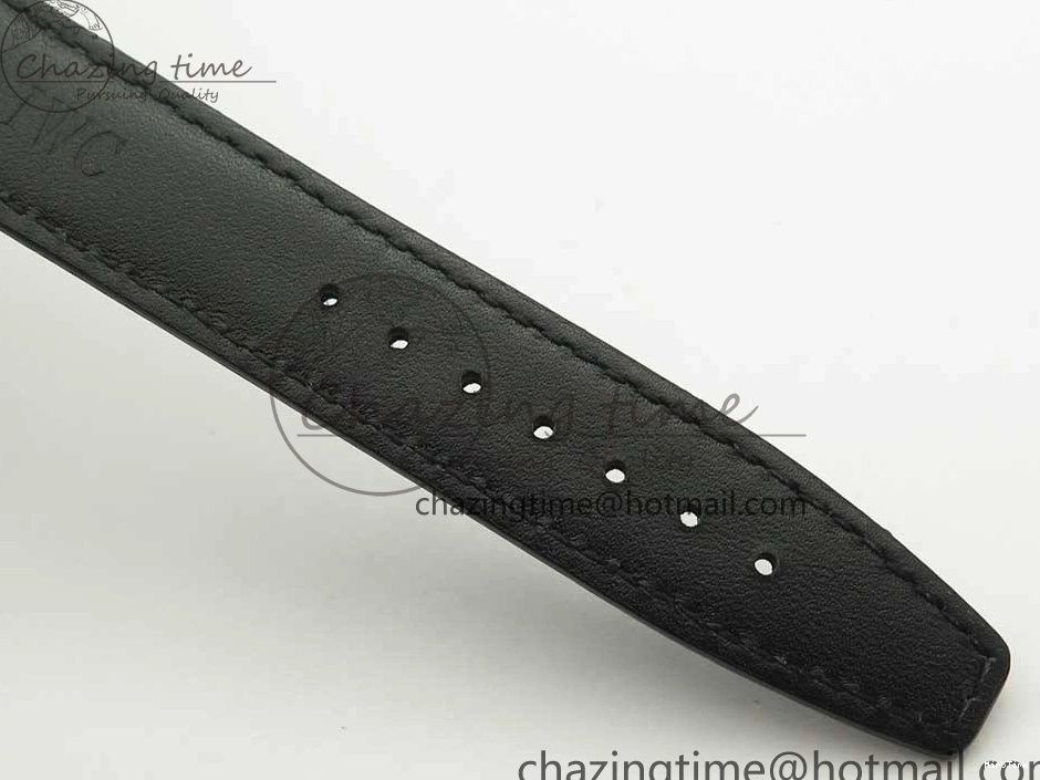 MIROTIME 0808 Portofino Automatic SS FKF 1:1 Best Edition White Dial RG Markers on Black Leather Strap A Stretchable 7141